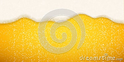 Beer foam bubbles background. Vector realistic beer foam sparkling bubbles Vector Illustration