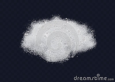 Beer foam isolated on transparent background. White soap froth texture with bubbles, seamless border, foamy frame. Sea Vector Illustration