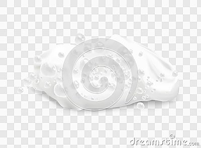 Beer foam isolated on transparent background. White soap froth texture with bubbles, seamless border, foamy frame. Sea Vector Illustration
