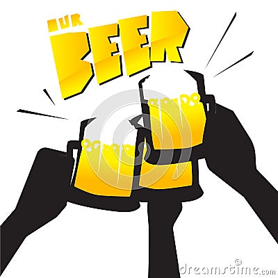 Beer with friends Vector Illustration