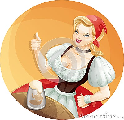 Beer girl Vector Illustration