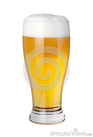 Beer Glass with clipping path Stock Photo