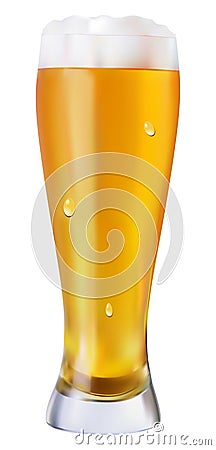 Beer in glass Vector Illustration