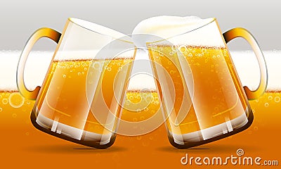 Beer glass and beer background Vector Illustration