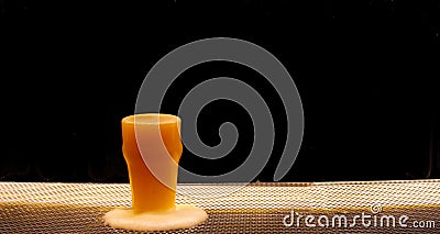 Beer glass with black background Stock Photo