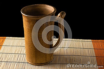 Beer glass from clay on the table Stock Photo