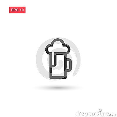 Beer glass icon vector design isolated 2 Vector Illustration