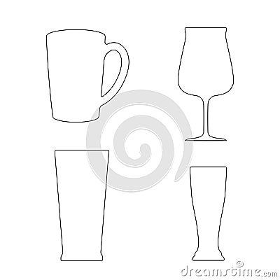 beer glass icon vector Cartoon Illustration