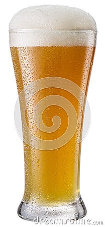 Glass of unfiltered white beer isolated on a white background Stock Photo