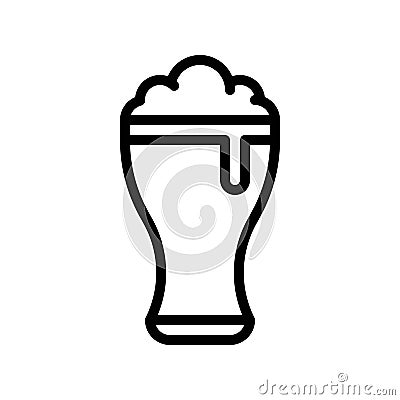 Beer glass vector, Feast of Saint Patrick line icon Vector Illustration