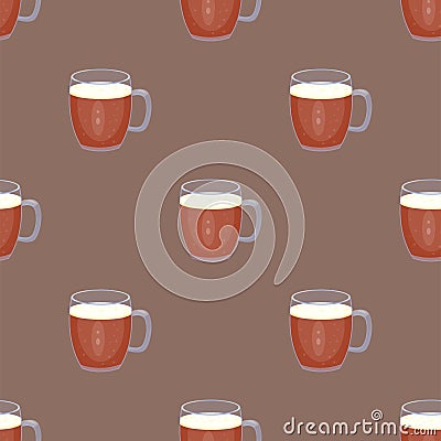 Beer glass vector seamless pattern celebration refreshment brewery oktoberfest background. Vector Illustration