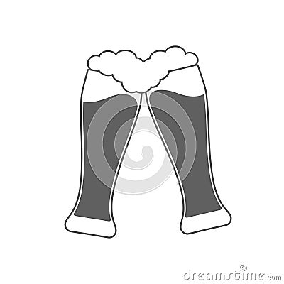 Beer glasses clink graphic icon Cartoon Illustration
