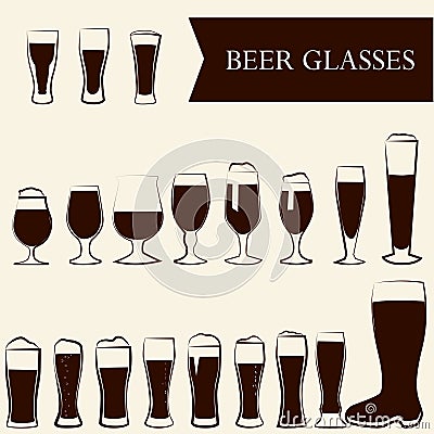 Beer glasses Vector Illustration