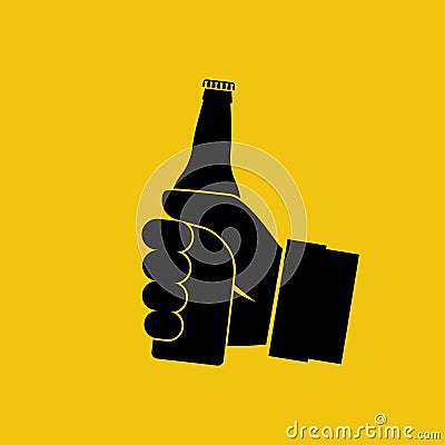 Beer in hand icon Vector Illustration