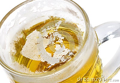 Beer head shaped as Canada in a beer mug.(series) Stock Photo