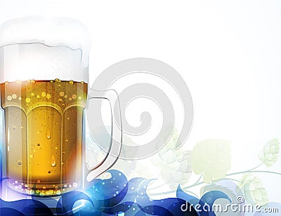 Beer and hop Vector Illustration