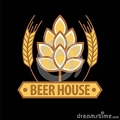 Beer house emblem template Vector Illustration