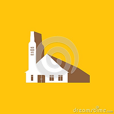 Beer house in simple graphic Vector Illustration