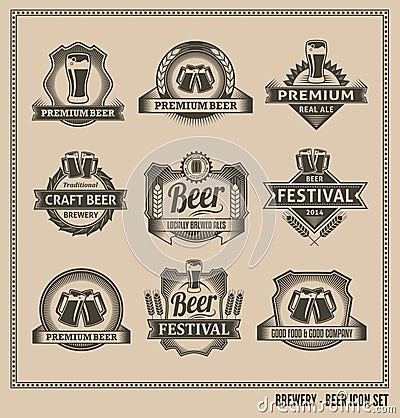 Beer icon chalkboard set Vector Illustration