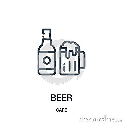 beer icon vector from cafe collection. Thin line beer outline icon vector illustration. Linear symbol Vector Illustration