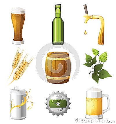 Beer icons Vector Illustration