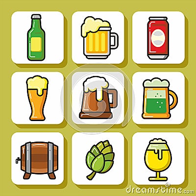 Beer icons_1 Vector Illustration