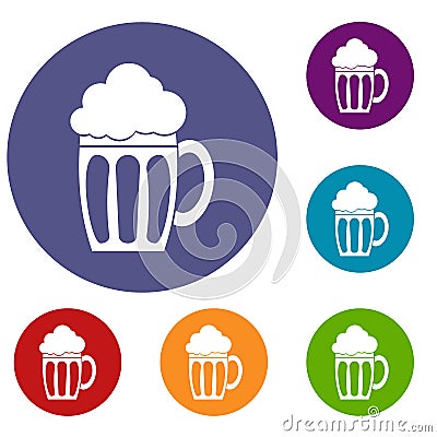 Beer icons set Vector Illustration