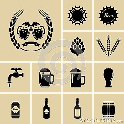 Beer Icons Vector Illustration