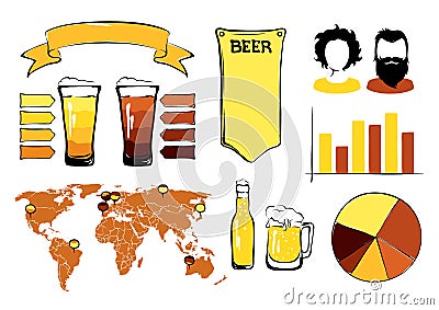 Beer infographic Vector Illustration