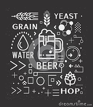 Beer infographic icons design. Stock Photo