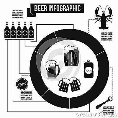 Beer infographic, simple style Stock Photo