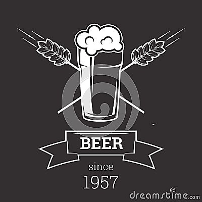 Beer insignia badge Vector Illustration