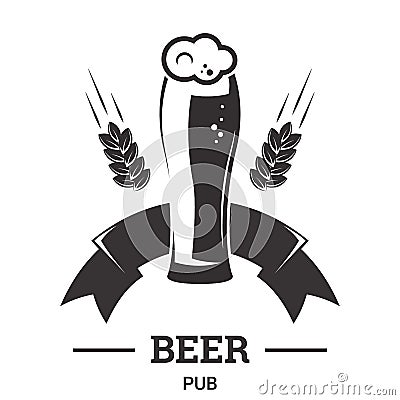 Beer insignia badge Vector Illustration