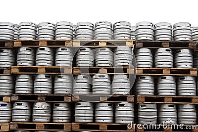 Beer kegs over white Stock Photo