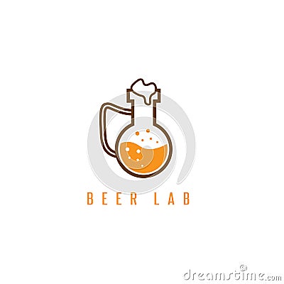 Beer lab concept with flask vector design Vector Illustration