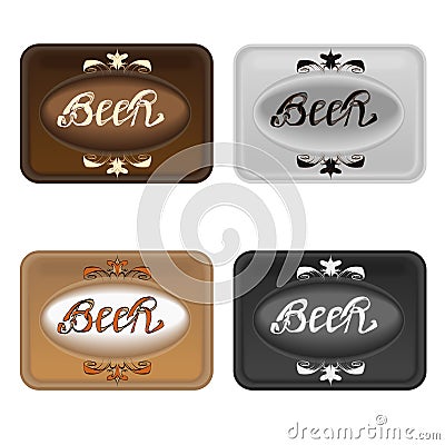 Beer label calligraphy inscription, sign pattern vector Vector Illustration