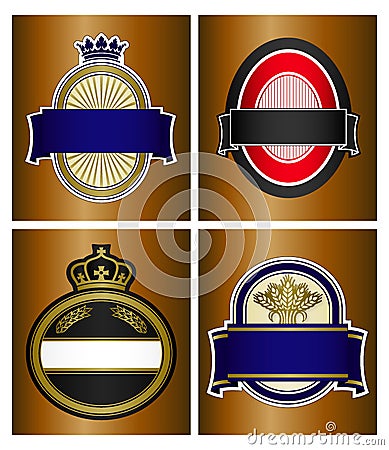 Beer labels crests Stock Photo