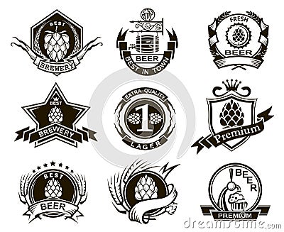 Beer labels set Vector Illustration