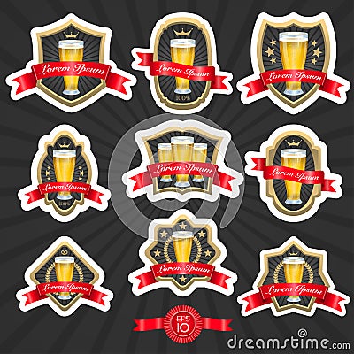 Beer labels set 2 Vector Illustration