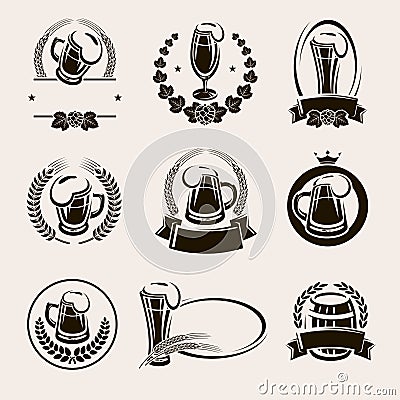 Beer labels set. Vector Vector Illustration