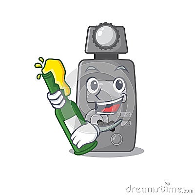 With beer light meter with in the character Vector Illustration
