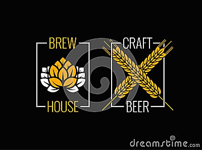Beer logo set design background Vector Illustration