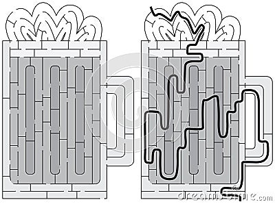 Beer maze Vector Illustration