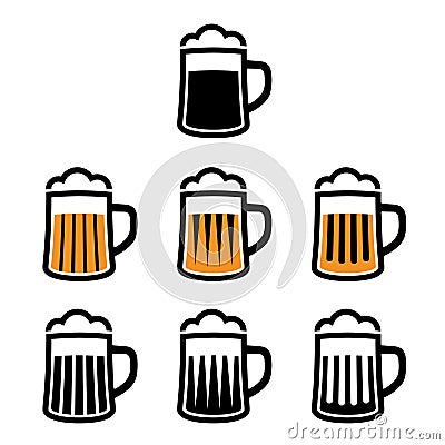 Beer mug symbols Vector Illustration