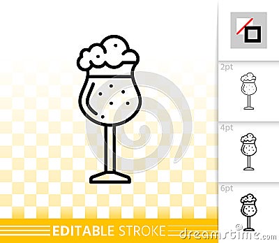 Beer Mug simple black line tall glass vector icon Vector Illustration