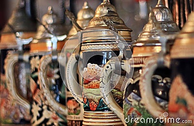 Beer Mugs Stock Photo