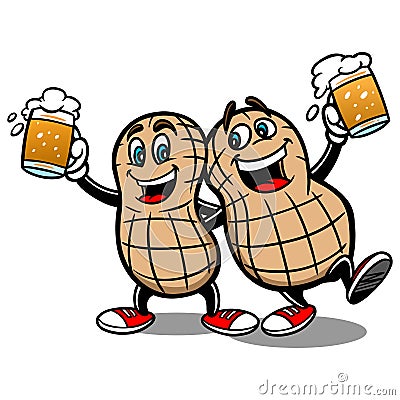 Beer Nuts Vector Illustration