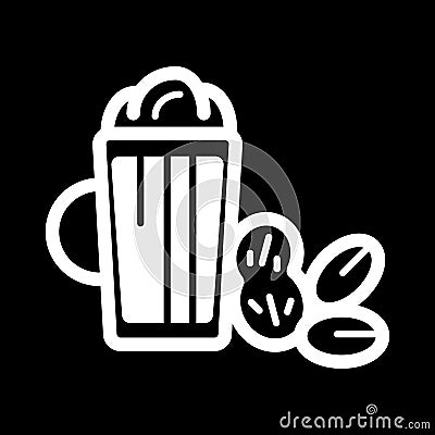 Beer with nuts line icon. vector illustration isolated on black. Vector Illustration