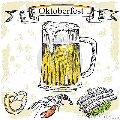 Beer oktoberfest Vector Illustration