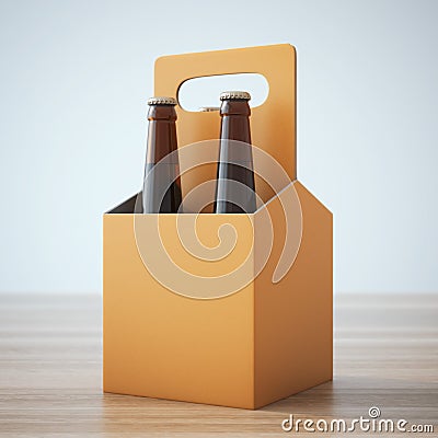 Beer packaging on the table Stock Photo